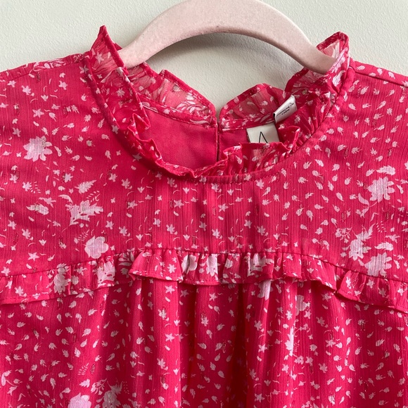 Joie Hot Pink Floral Cap Sleeve Blouse - Picture 3 of 13